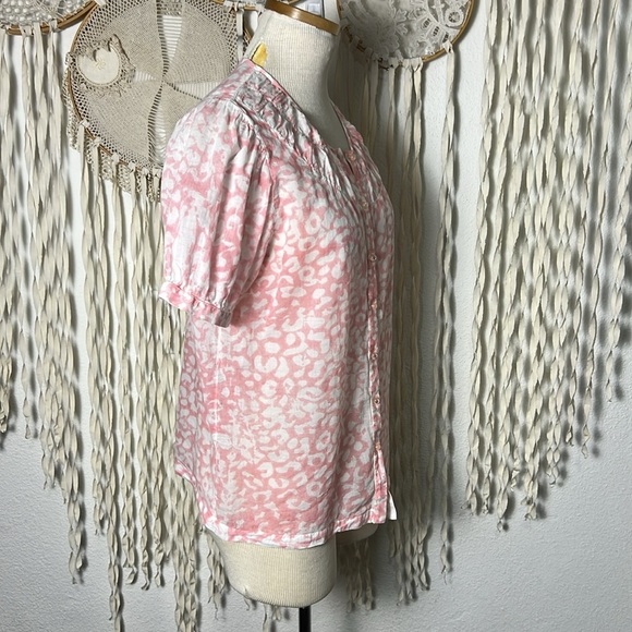 Johnny Was X Amanda Bond Amelie Short Sleeve Button Down Semi Sheer Blouse XS/S - Picture 11 of 12